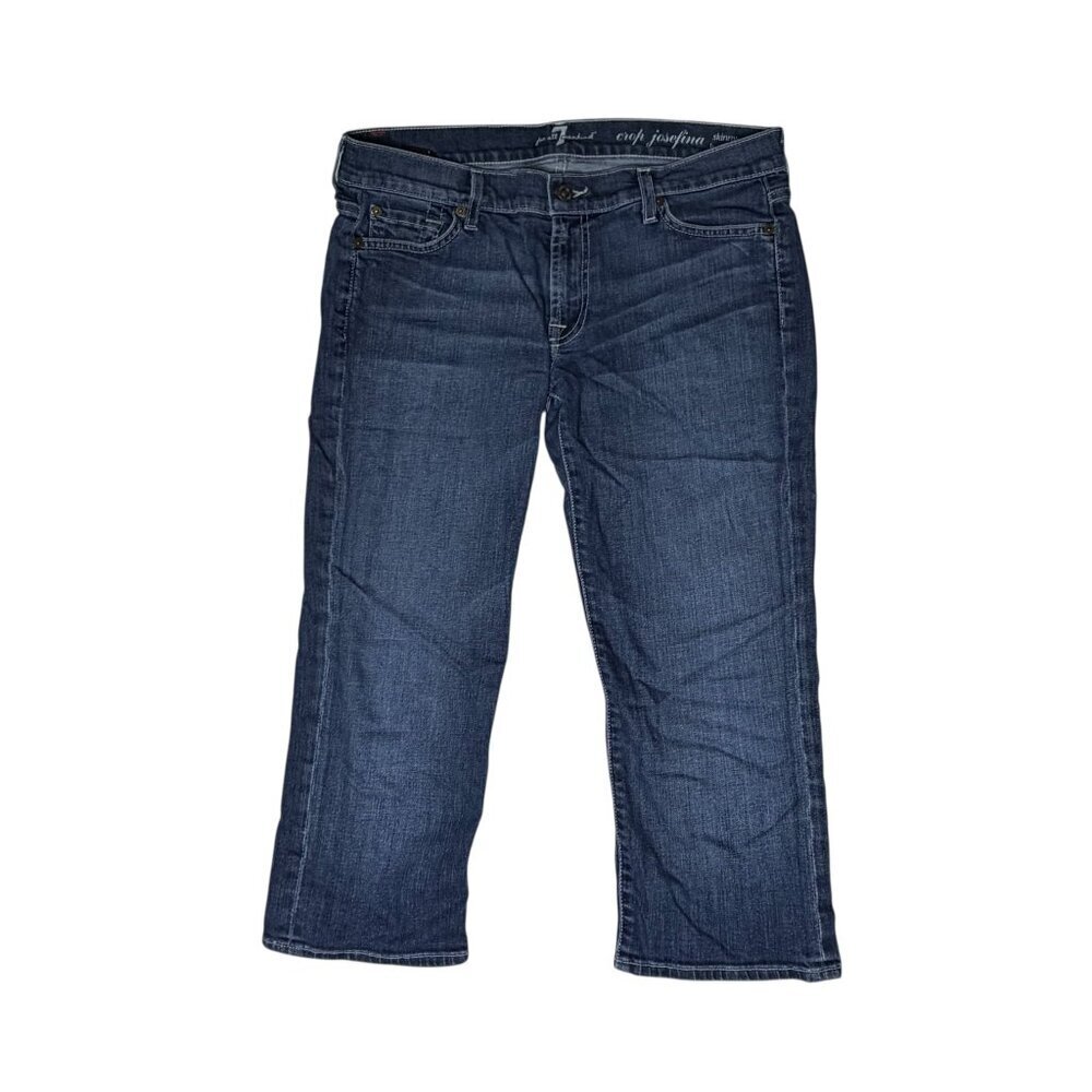 7FAM JOSEFINA SKINNY BOYFRIEND CROP 28 MEDIUM INDIGO
